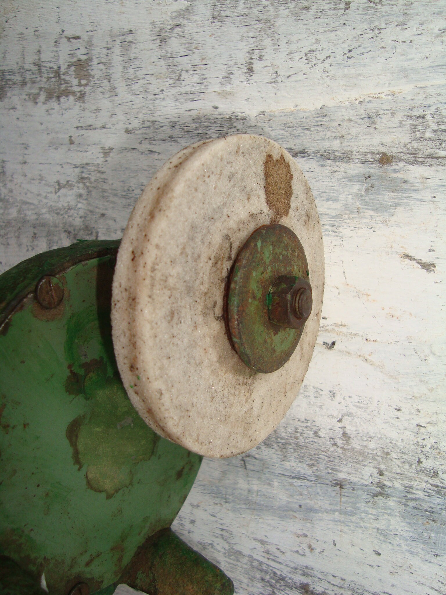 Ancien Affûteur De Banc à Manivelle - Roue De 3,5", Outil Vintage Américain (décoration)