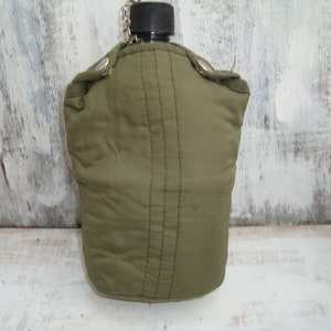 Vintage flask, Old aluminum flask, Aluminum bottle, Military flask, Camping flask, Army flask, drinking flask, in set whit food containerr