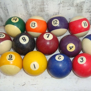 Vintage Pool Balls, Billiard Balls,set of 13