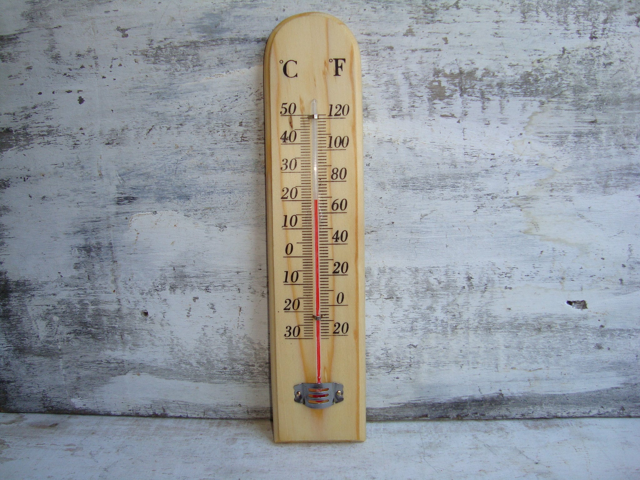 Wooden thermometer outside temperature Stock Photo by ©Egor_1896 247566650