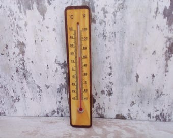 Vintage thermometer -  thermometer - wooden thermometer - Indoor thermometer Outdoor thermometer - Wall thermometer