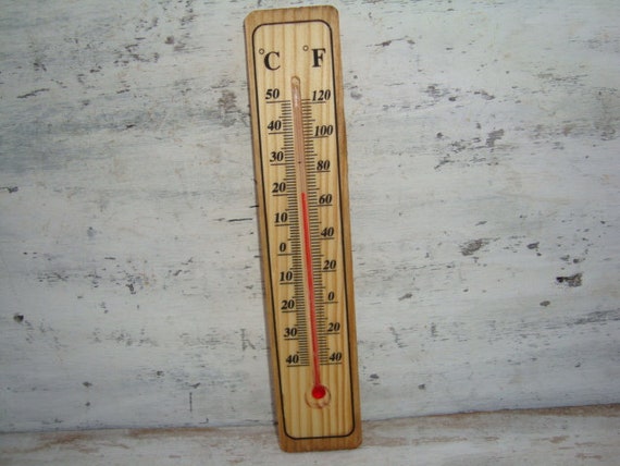 1 3 5 10 Thermometer 20cm HOLZ Holzthermometer Außenthermometer  Innenthermometer