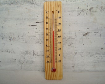 Vintage Thermometer Wood Old Thermometer Wooden Thermometer Indoor