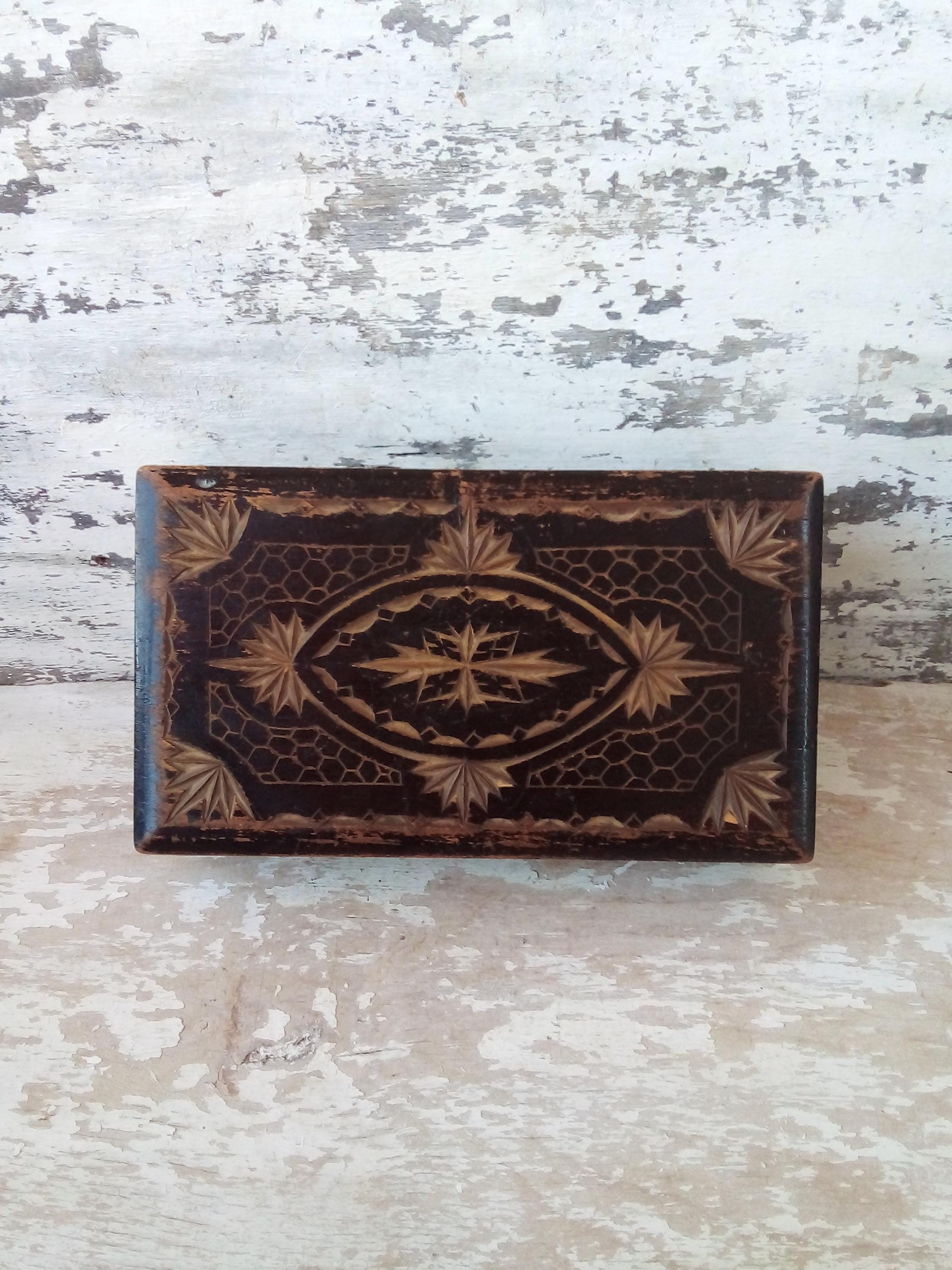 手作り木箱 | ヴィンテージ彫刻木箱 | 装飾収納ボックス - Etsy 日本
