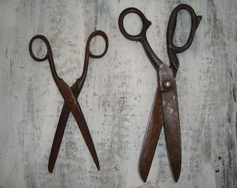 Old Scissors, Vintage Scissors, Bulgarian antique scissors, Metal scissors, Rustic home decor, Retro decor, Sewing tool,set of 2