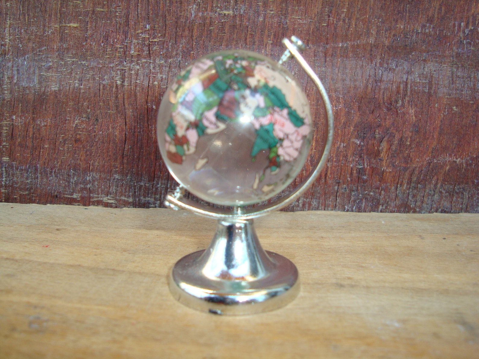 Vintage Glass World Globe Etched Glass Globe Desktop World Etsy