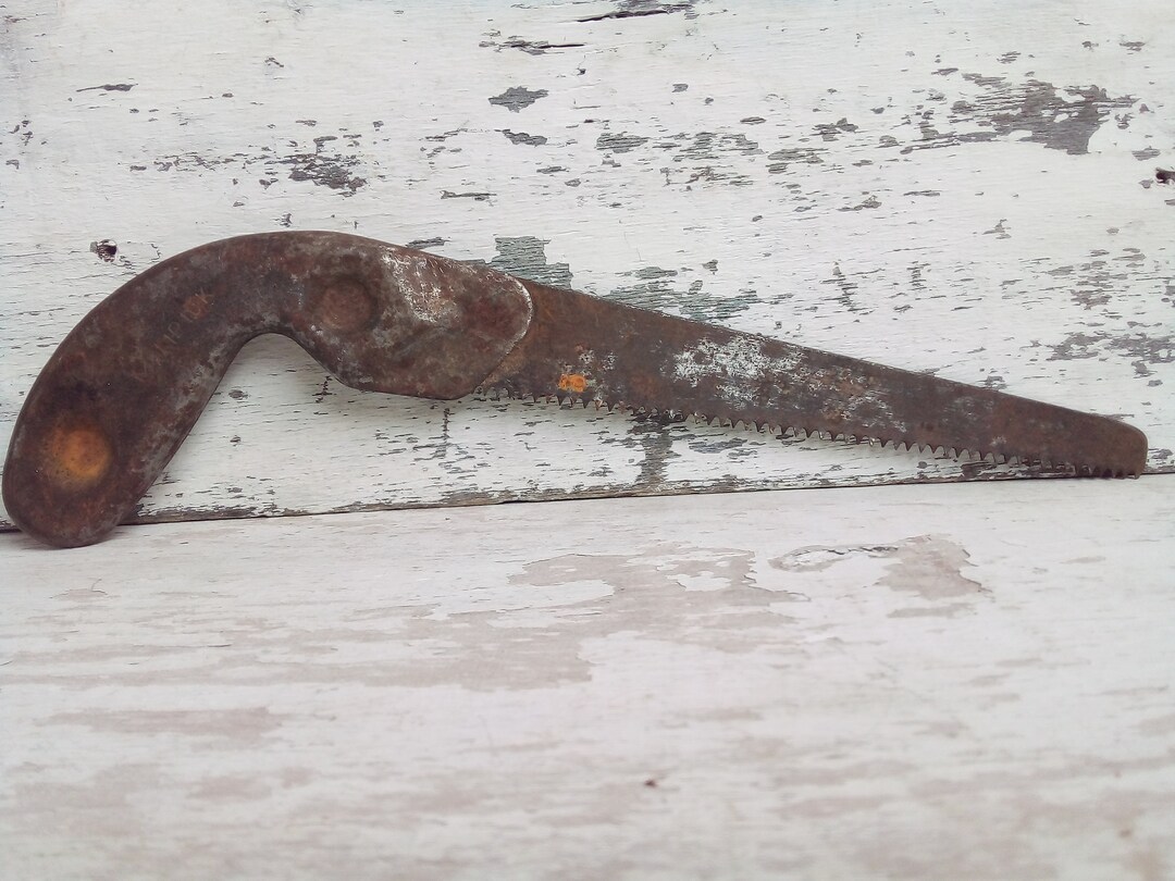 Vintage Hand Saw, Beautiful Rustic Wooden Handle Iron Saw, Primitive ...