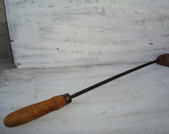 Primitive Soldering Iron - Vintage Soldering iron - Soldering iron with wooden handle - Antique copper soldering iron