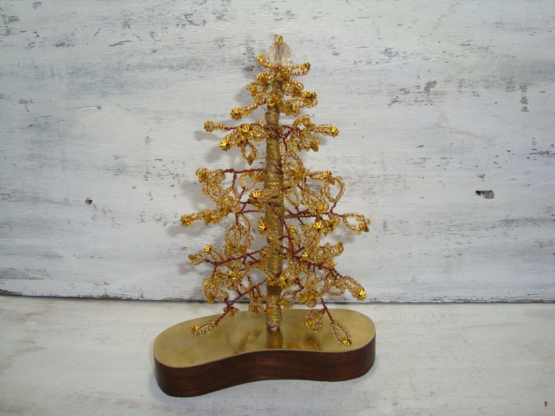Vintage Tree Christmas Miniature trees of graceful small beads Christma\u0441 tree hande made beds tree . Tree of Life Decorative tree