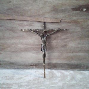 Vintage Bronze Jesus Crucifix | Catholic Wall Cross | Brass Dangling Cross | Religious Home Decor