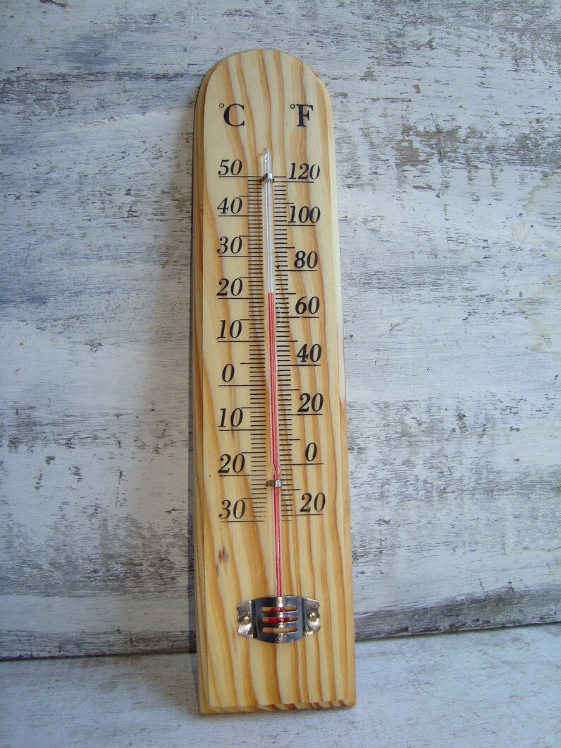 Vintage Thermometer Wood Old Thermometer Wooden Thermometer Indoor