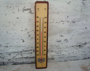 Vintage Thermometer - Thermometer - Holz Thermometer - Innen Thermometer Außen Thermometer - Wand Thermometer