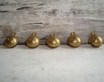 Hand made bells, Santa Claus bell, Set of 5 bells, Brass bell, Little bells, Christmas bell, Small chimes, Very sonorous bells,gifts ,gift