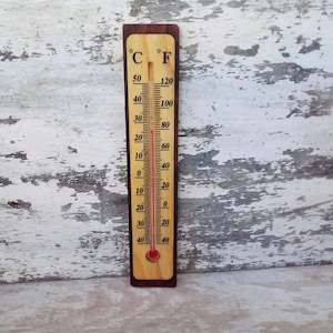 Vintage Thermometer - Holz Thermometer - altes Thermometer - Holz Thermometer - Innen Thermometer Außen Thermometer - Wand Thermometer
