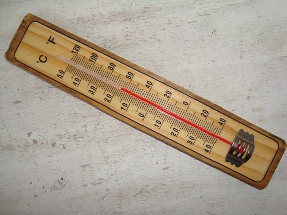 Vintage Thermometer Wood Old Thermometer Wooden Thermometer Indoor Thermometer  Outdoor Thermometer Wall Thermometer -  Sweden