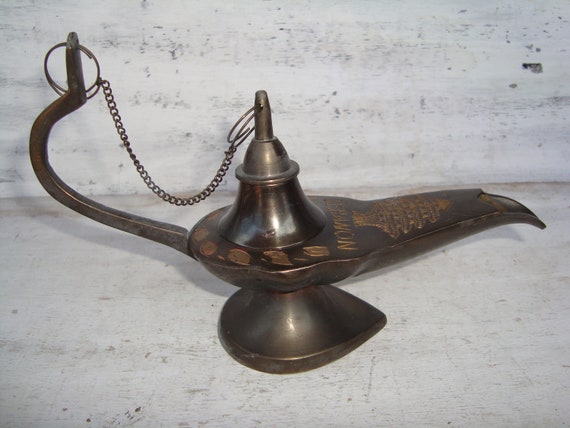 Aladin Lampe, Aladin Öllampe, Aladin Genie Lampe, Weihrauchbrenner, ätherisches Öl, Vintage Öllampe, Vintage Wohnkultur