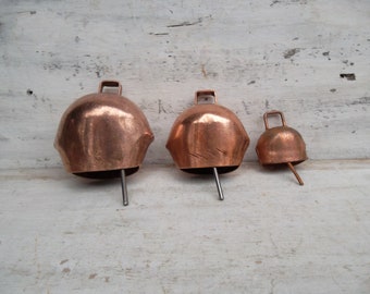 Bells, Vintage bells, Farm bells, Animal bells,  Rusty bells, Wall hanging bells, Hand hammered bells, Primitive bells, Goat bells,gifts