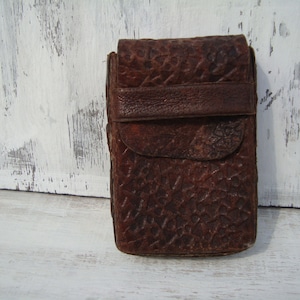 Scatola di sigarette vintage scatola di tabacco in pelle 1970, scatola regalo accessorio per fumatori, idea regalo