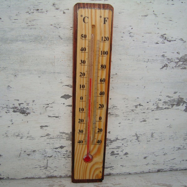 thermomètre vintage - thermomètre - thermomètre en bois - Thermomètre intérieur Thermomètre extérieur - Thermomètre mural