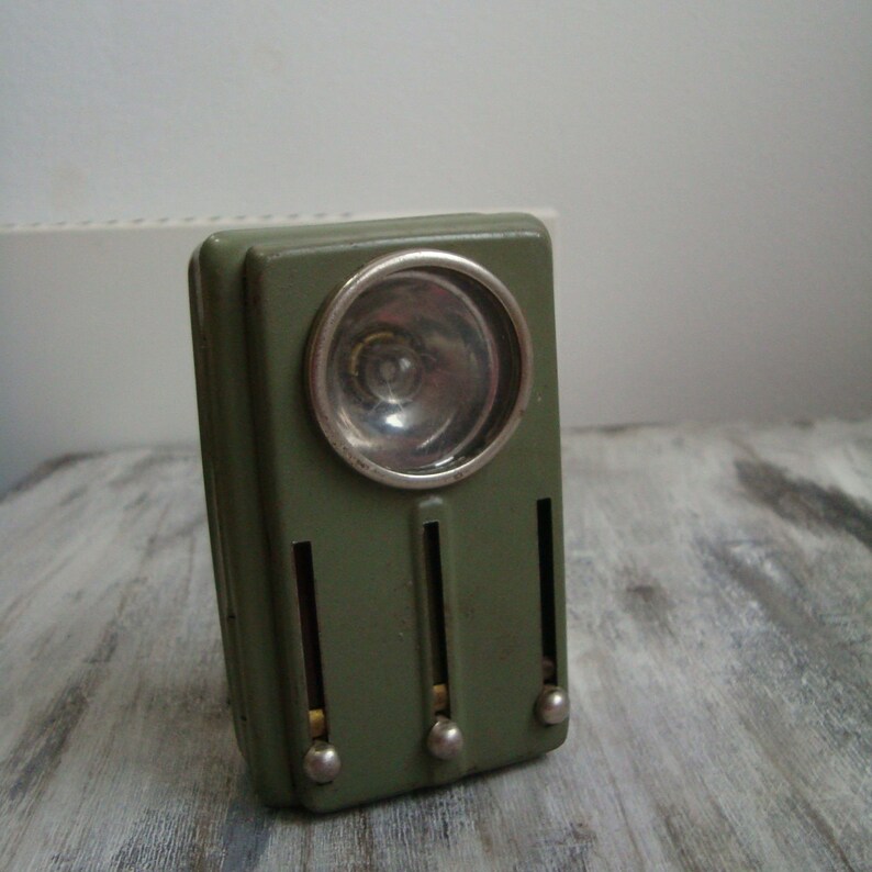 Home decor USSR Army signal 4 Colors 1970/'s Green Old Railroad Signal Military Green Vintage Metal Pocket Flashlight Camping lantern