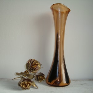 Large vintage swung glass vase,  glass vase,  mid century modern home decor, retro art glass viking