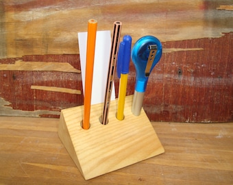 Pen holder wood, Pen Holder, Wood Desk Organizer, Wooden Pencil Holder, Wood Desk Storage, Desk Organizer, Office Organization