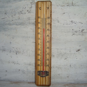 Vintage thermometer - wood   thermometer - wooden thermometer - Indoor thermometer Outdoor thermometer - Wall thermometer,gifts,gift