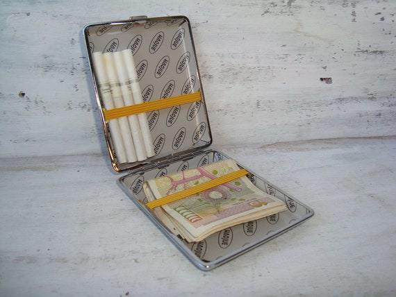 Black Leather Double Sided Cigarette Case, USSR , Gift for Him, Leather  Cover, Luxury Gift,unused