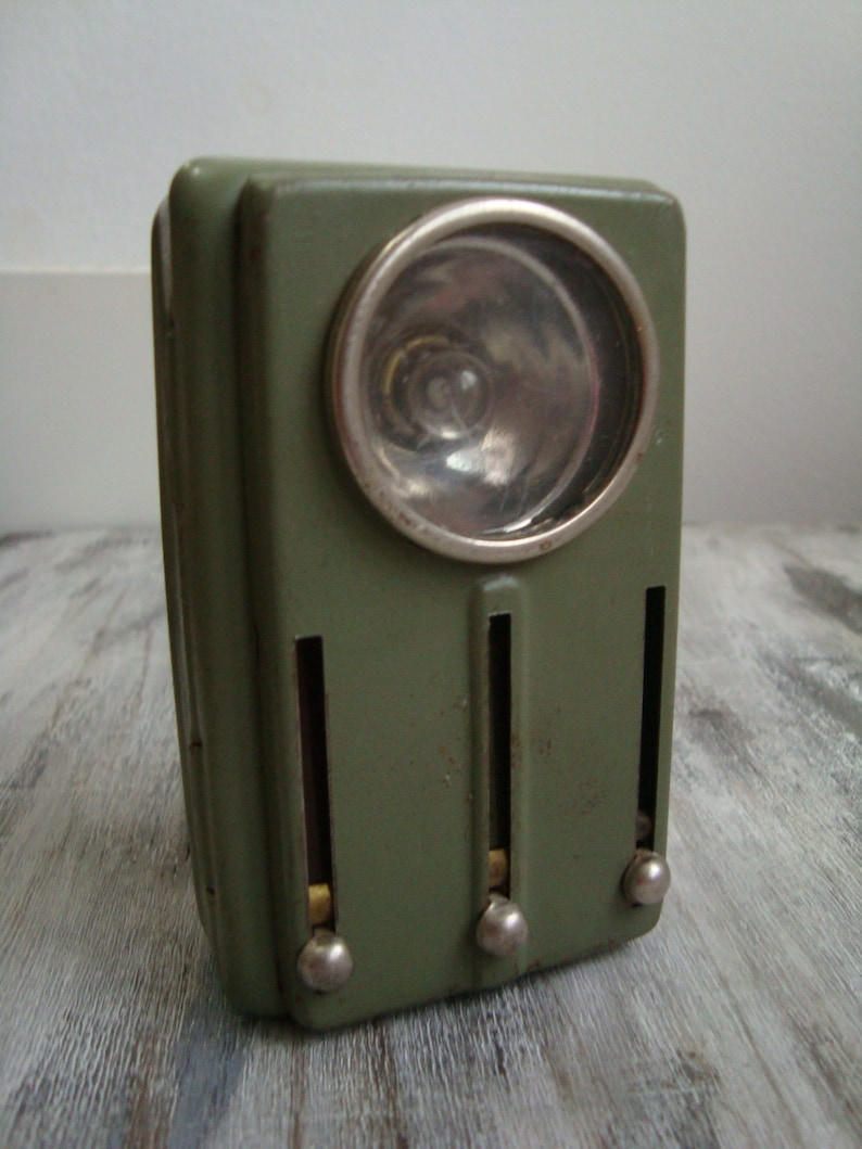 Home decor USSR Army signal 4 Colors 1970/'s Green Old Railroad Signal Military Green Vintage Metal Pocket Flashlight Camping lantern