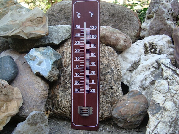 Thermometer aus Holz für Innen - Aussen