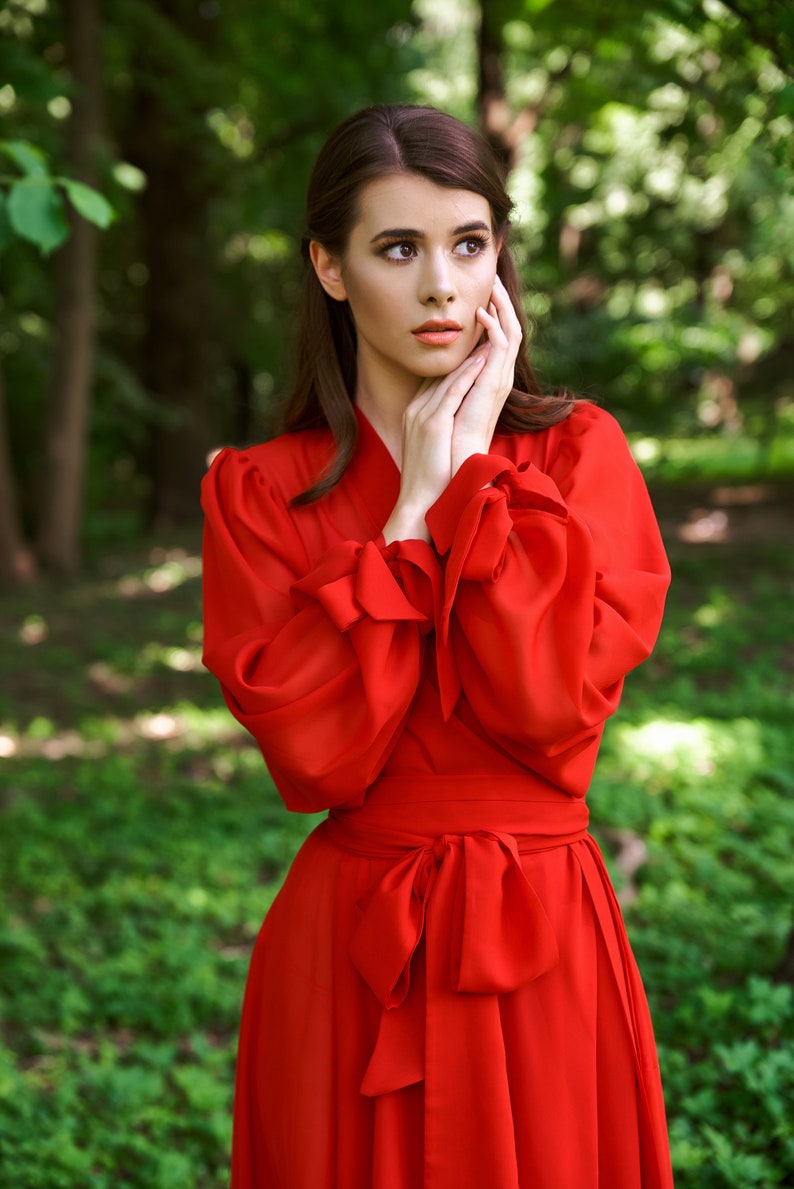 red sheer pants