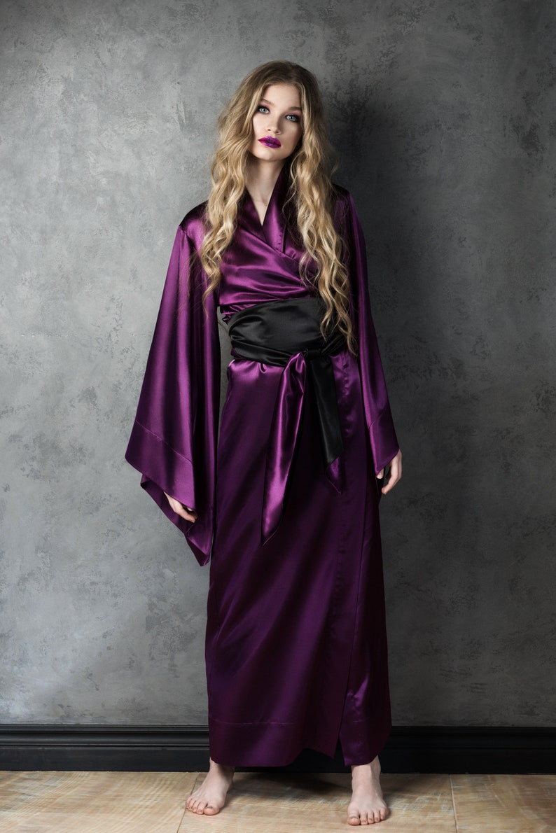 Floor Length Robe Floor Length Kimono Night Gown And Robe Japanese Kimono Silk Red Robe Women Full Length Kimono Full Length Robe