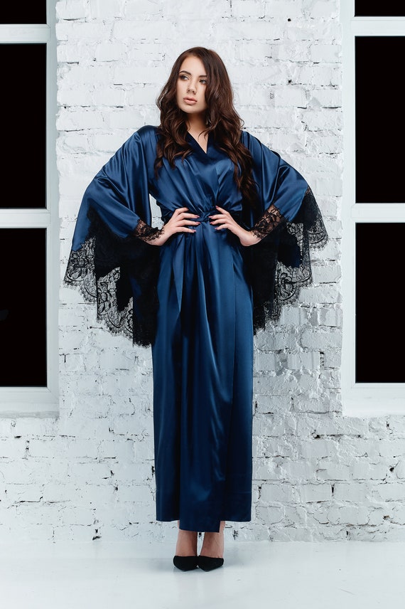 robe kimono bleu