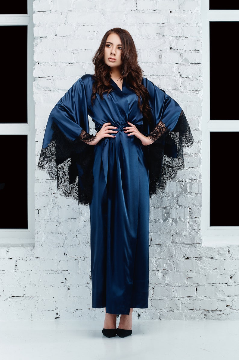 silk blue robe