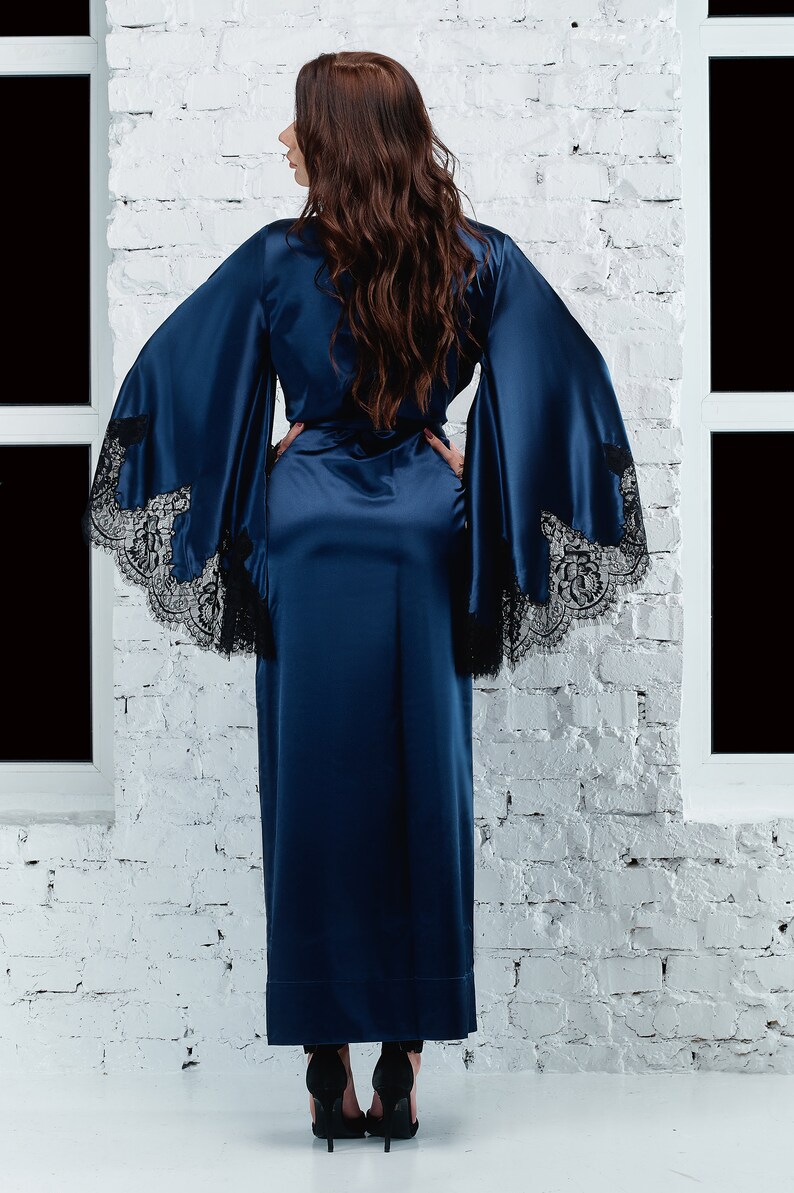 silk blue robe