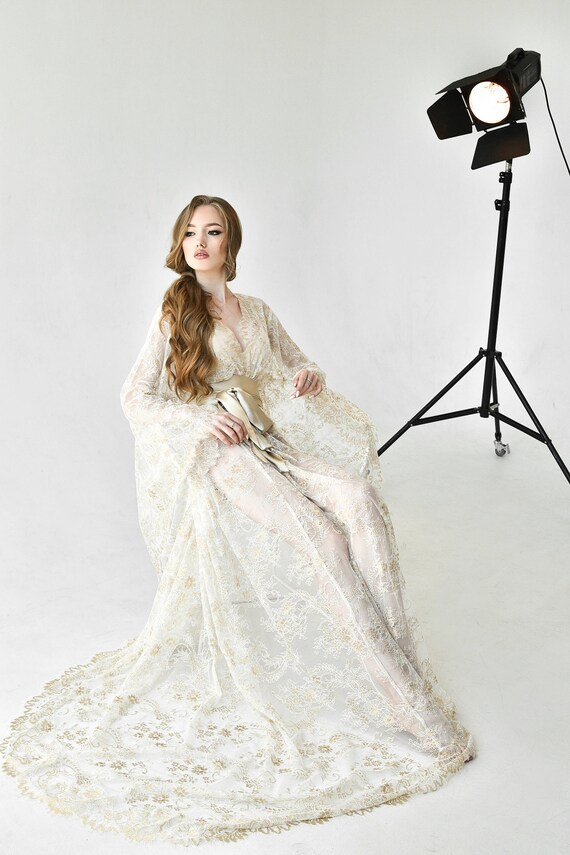 long lace robe