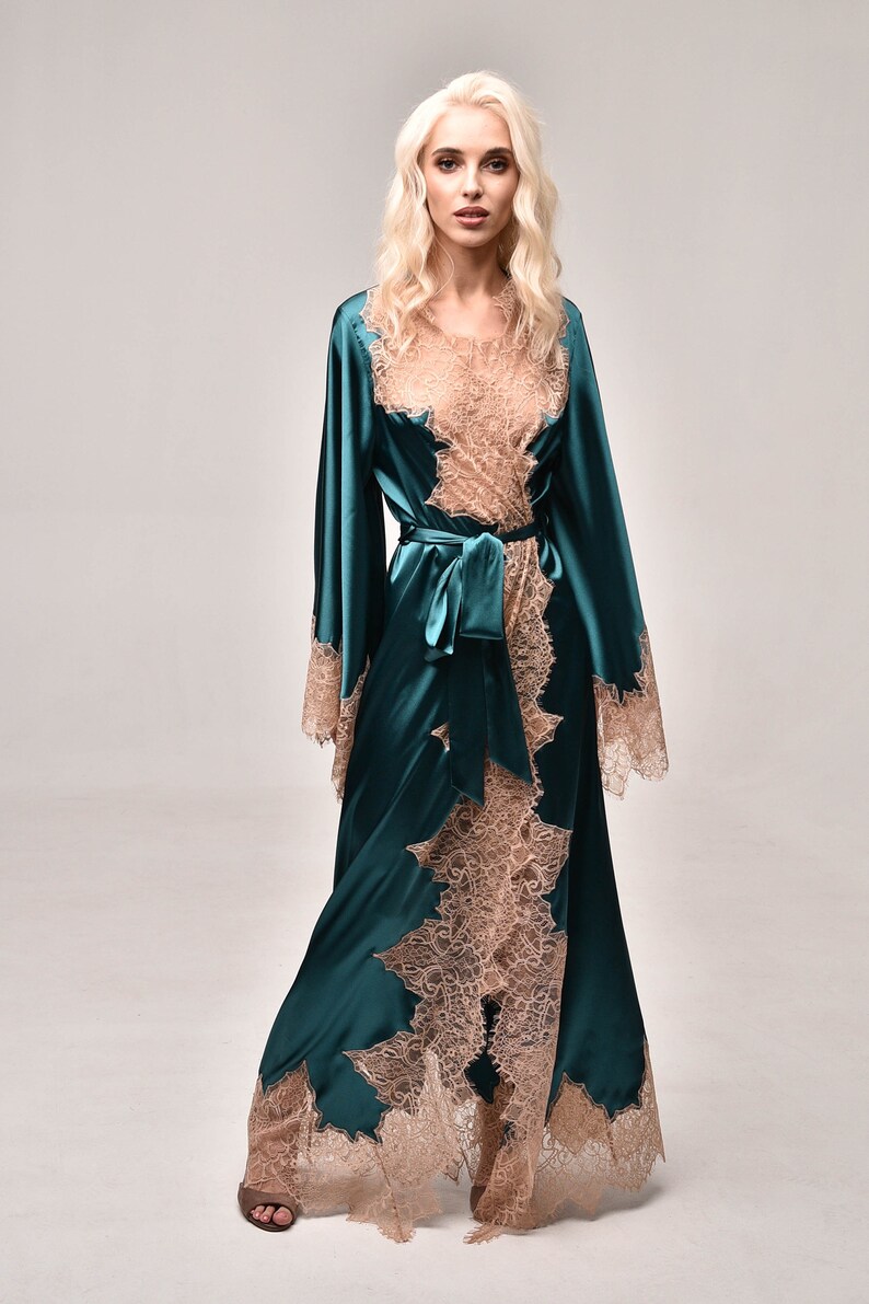 Robe and Nightgown SetForest Green Womens RobeGreen Women Etsy