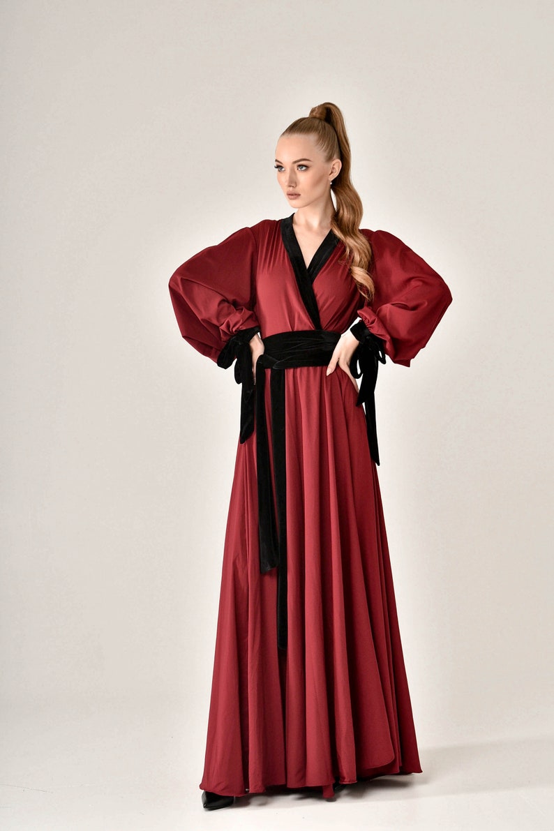 long burgundy robe