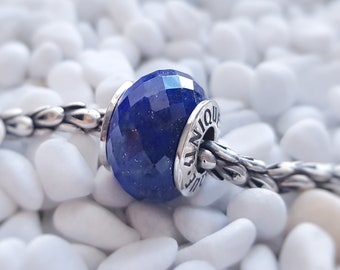 Lapis Lazuli white bead with silver core