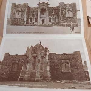 Carte aux lettres mémorial national de la guerre d'Écosse et château d'Édimbourg, 12 vues par Valentines, toutes les cartes ne sont pas écrites