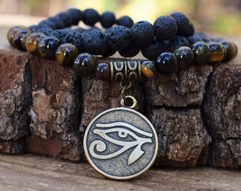 Eye of Horus Necklace Men Women - Eye of Ra Egyptian Pendant Jewelry - Protection Talisman Spiritual Occult