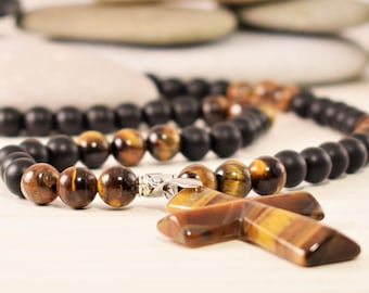 oeil de tigre collier croix collier hommes croix collier hommes croix bijoux mens pierre croix collier protection collier onyx collier cadeau