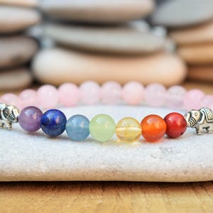 7 chakra bracelet women with natural crystal healing jewellery, chakra jewelry, spiritual yoga meditation charm good luck protection balance