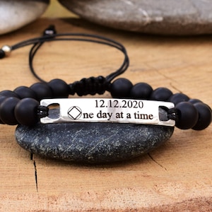 Narcotics Anonymous Recovery Gift NA Symbol Bracelet for Men Woman Him Her Clean Date Anniversary 12 Steps Sponsorship Gifts
