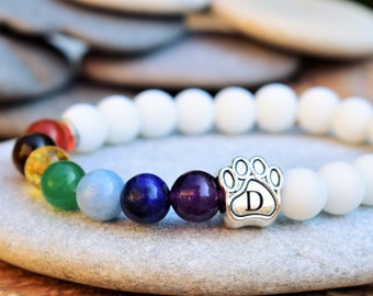 pet memorial bracelet pet loss bracelet rainbow bridge gift paw print rainbow cat dog loss paw print bracelet rainbow bridge cat owner gift