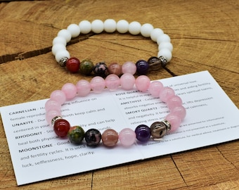 fertility bracelet fertility crystals jewelry fertility stone bracelet mom bracelet gift for women bracelet moonstone rose quartz bracelet