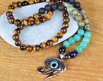 eye of ra necklace eye of horus egyptian necklace pendant evil eye charm spiritual necklace jewelry wadjet eye charm men
