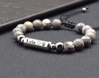 Cremation Urn Jewelry Memorial Bracelet Dog Paw Print Pet Loss Gifts for Kids Pets Ashes Jewelry Pet Hair Keepsake Custom Urn Remembrance