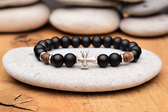 3 Pcs/Set Leather Bracelets Men Bangles For Women Wood Beads Feather TRUST  IN GOD Cross | Bracelets for men, Mens leather bracelet, Leather bracelet