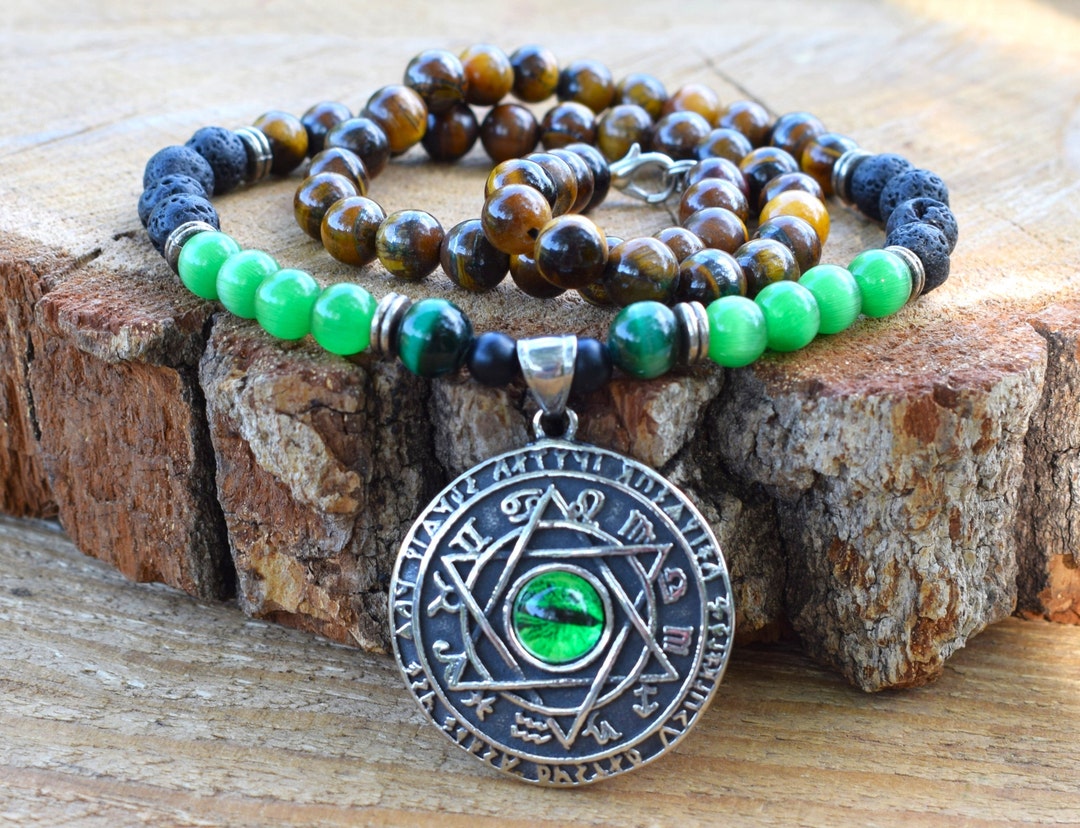 Bracciale Cavigliera Pentagramma Giada Regolabile - Gioiello Wiccan Con Stella A 5 Punte In Acciaio Inox, Significato Spirituale Per Donne Uomini - 3